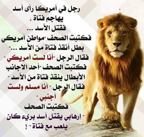 رجل في أمريكا راى اسد