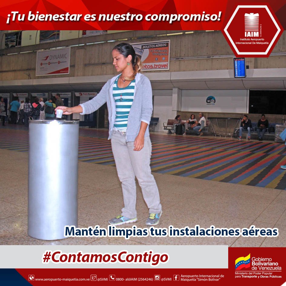 IAIM_VE's tweet photo. #ContamosContigo El cuidado de las terminales también depende de ti. ¡Colabora manteniéndolas limpias! https://t.co/2J2NjhQrAz