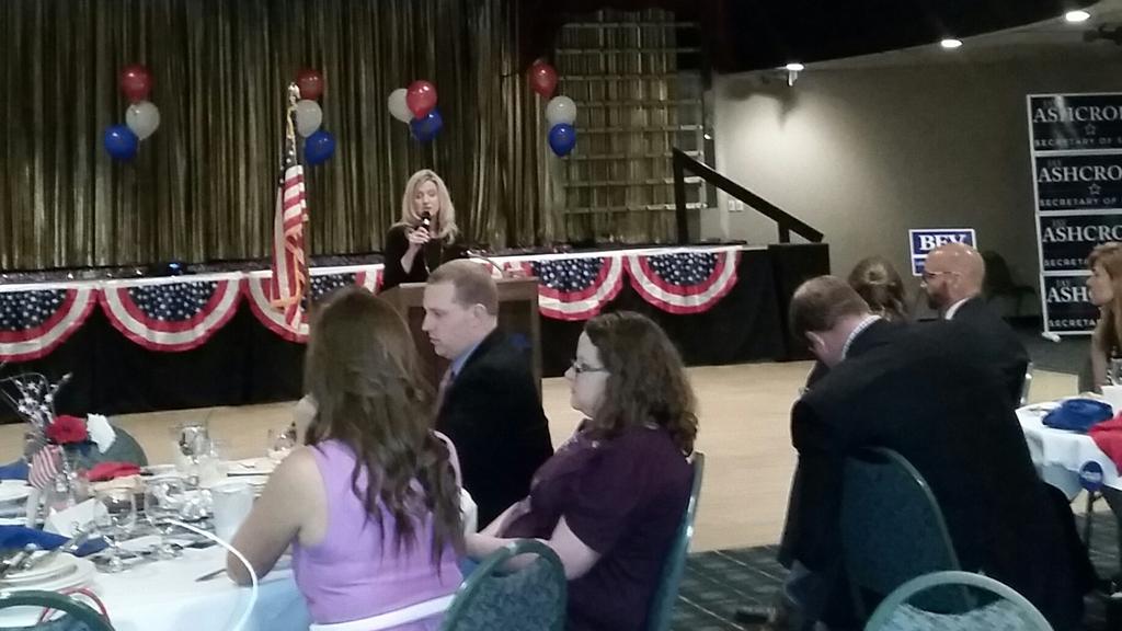 KevinCorlew's tweet photo. Great to hear @HeatherHallKC give an update on #KansasCity at @claycountygop Lincoln Day dinner in the #Northland. https://t.co/drojcZDwFc