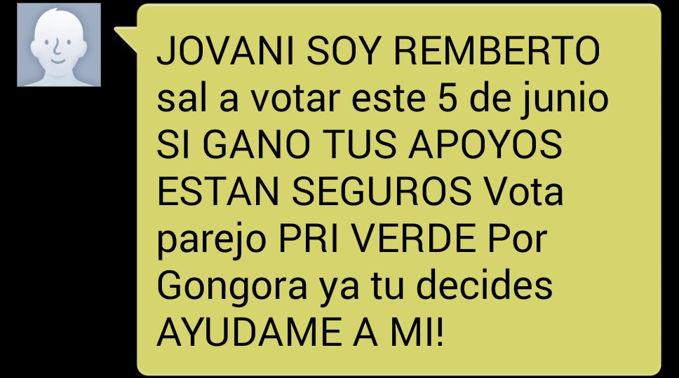 GiioGalvez's tweet photo. Esto se me hace una falta de respeto, Como me envian un mnsaje diciendome jovani y no Giovany #PinchesPoliticos https://t.co/KA2VE5hX4i