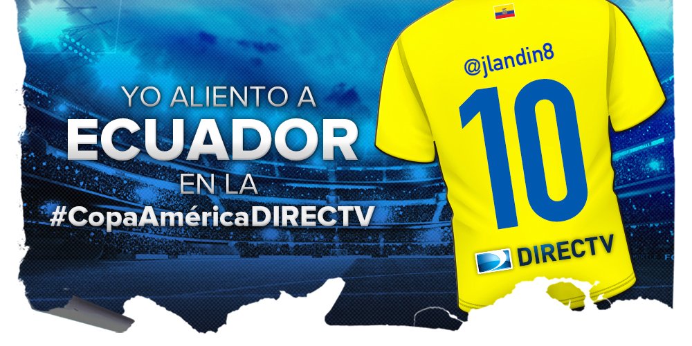 DSportsEC's tweet photo. @jlandin8 ¡Gracias por tu aliento! Sigue apoyando a la selección con el hashtag #CopaAméricaDIRECTVEcuador https://t.co/Fzxc82avJz