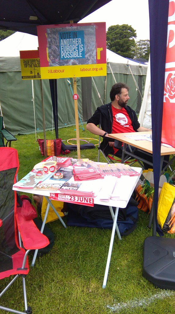 LabourBelper's tweet photo. Cllr Ben Bellamy at Belper Goes Green Festival lots of positive support for our Labour IN table.
#labourdoorstep https://t.co/RYjG49rqUl