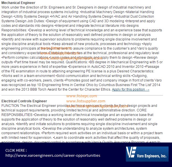 listengineer's tweet image. listengineeringcompany.com/job.html
vare engineer