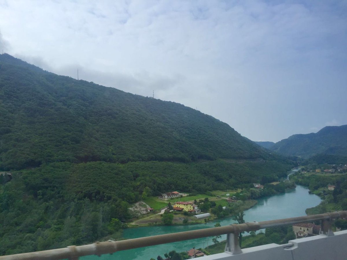 Child captures scenic views from bus en route Venice to Cortina