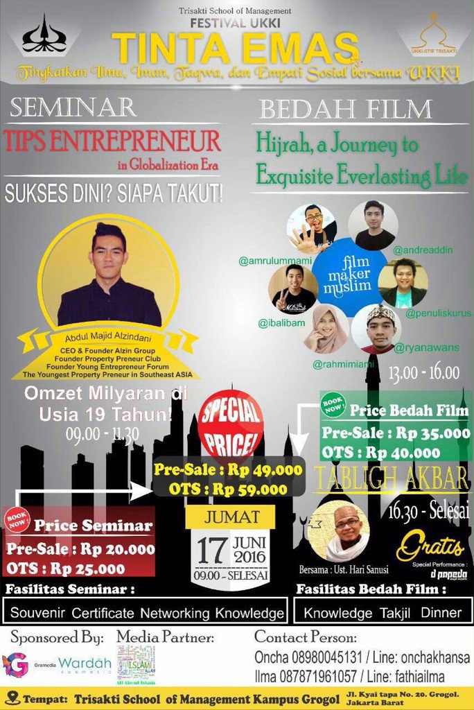 nirwaty96's tweet photo. Assalamu'alaikum.. UKKI Trisakti School of Management PROUDLY PRESENTS, COME ON JOIN US! See you guys😊 Wassalam... https://t.co/aATOSDszoW