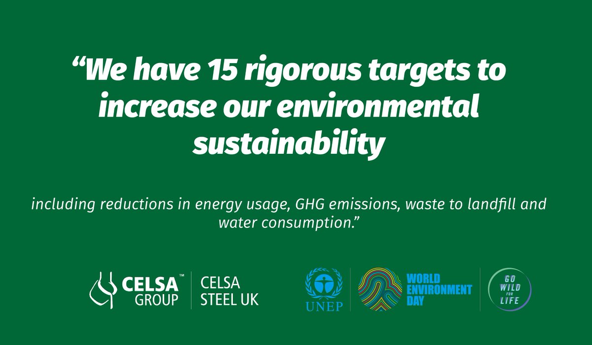 CELSASteelUK's tweet photo. We have 15 rigorous targets to increase our environmental sustainability

#WorldEnvironmentDay #WED2016 https://t.co/kQdxMmkF75