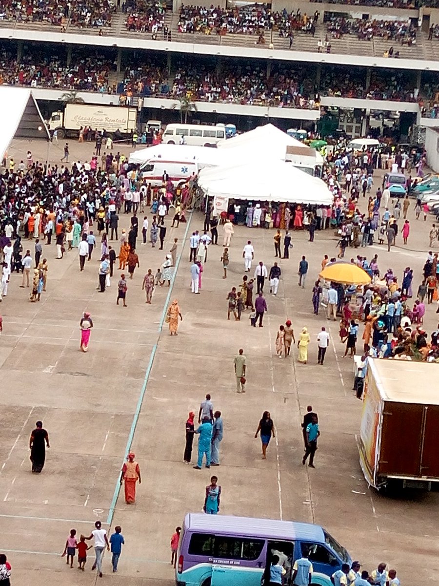taaconnect's tweet photo. #FreemedicalCare tents at the #wewillexcel this morning at TBS it's @rccgapapafamily 25th Anniversary service. https://t.co/yZiA25DhwQ