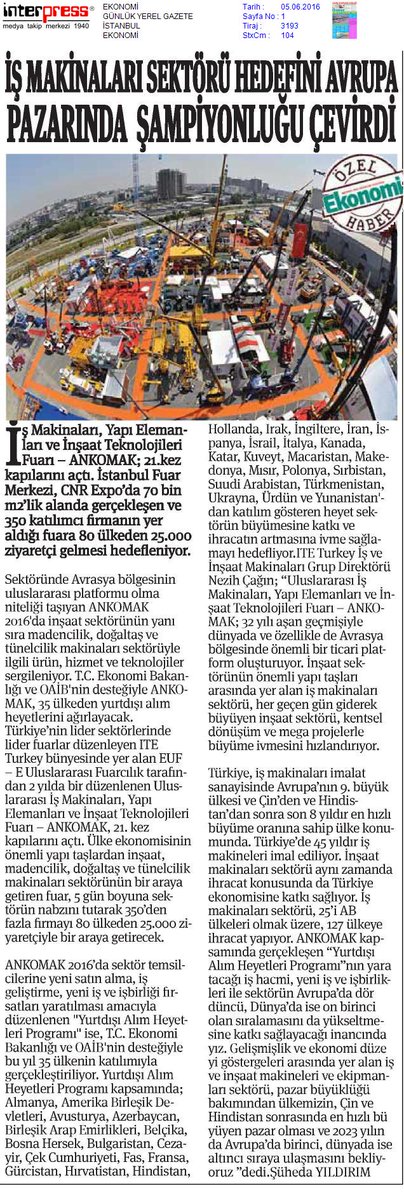 ankomak's tweet photo. ANKOMAK 2016 basında geniş yer buldu #ankomak https://t.co/RiCIRursf0