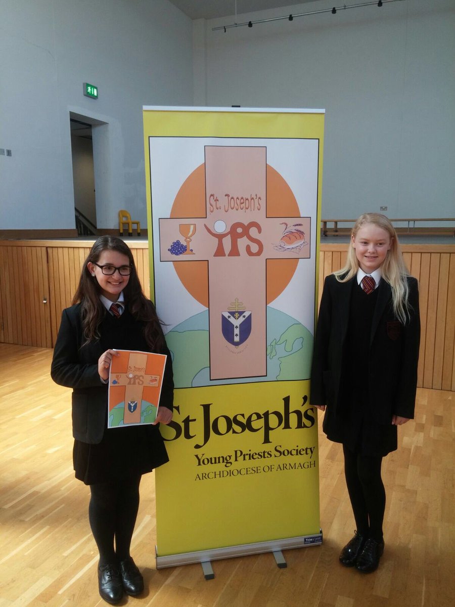 Congrats to Eva Sousa on designing the logo for St Josephs Young Priest's Society. Courtney Castles was runner up
