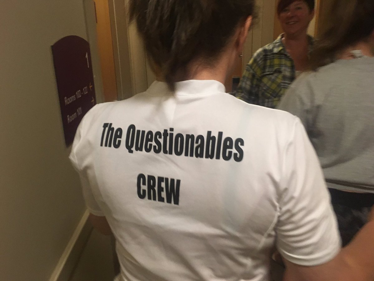 take1scenic's tweet photo. Showing off the crew kit. And the very handy pockets. #refreshment #thequestionables https://t.co/3yXCSqdm0V