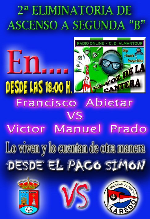 cdalmantour's tweet photo. El partido del año! LO RADIAMOS! @UDAlmansa VS @CDLaredo, desde este enlace: https://t.co/slVZUYkNql @AlmansaCiudad https://t.co/u7NJb5YPqS