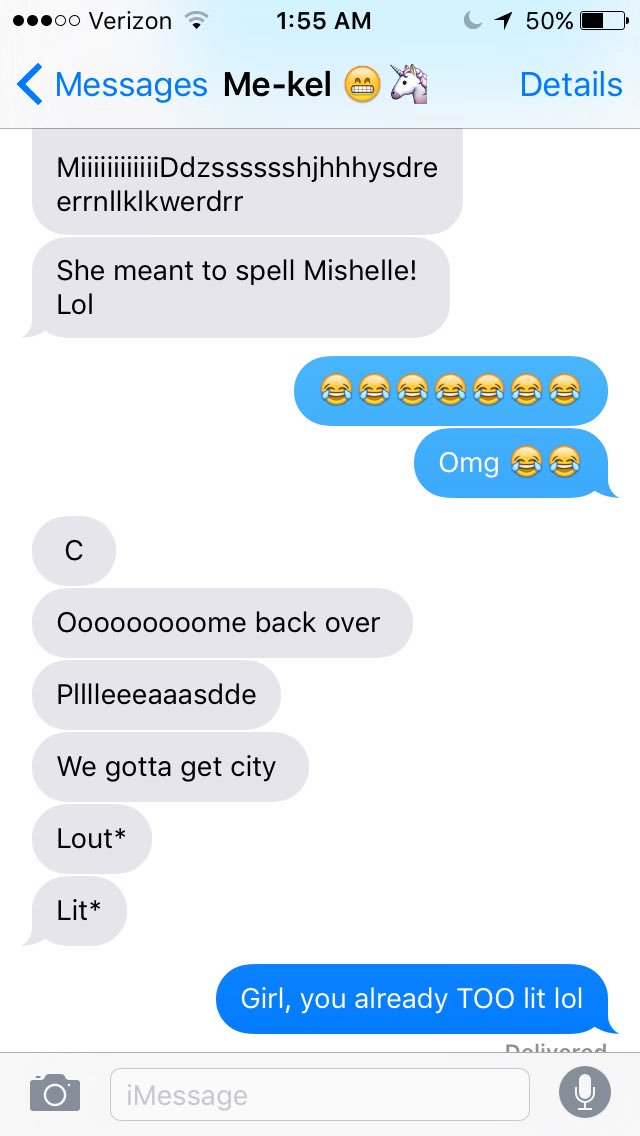 heymishellee's tweet photo. When your drunk friend is texting you from your other friends phone 😂 #shecantevenspellmyname #orlit #LOL https://t.co/VbsR9J4ydk