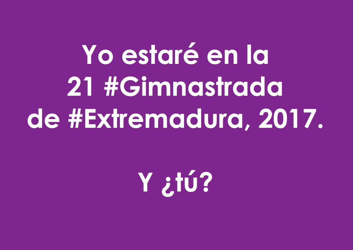 Gimnastrada_Ex's tweet photo. "yo estaré en la próxima #gimnastrada de #Extremadura, y ¿tù?" https://t.co/JnNgd4n9t4