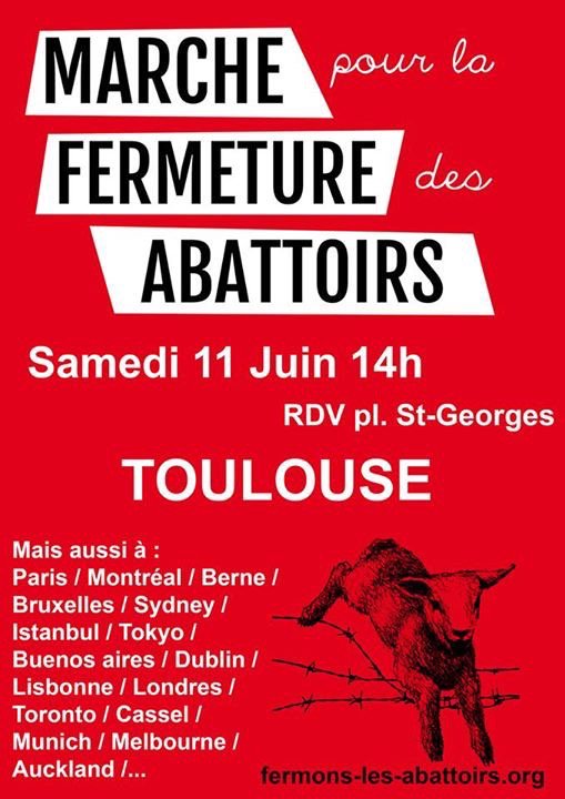 StopAnimalHlcst's tweet photo. #Toulouse 11 juin, venez nombreux ! #StopAbattoirs #L214 #StopAnimalHolocaust https://t.co/xCN8RE2tyJ