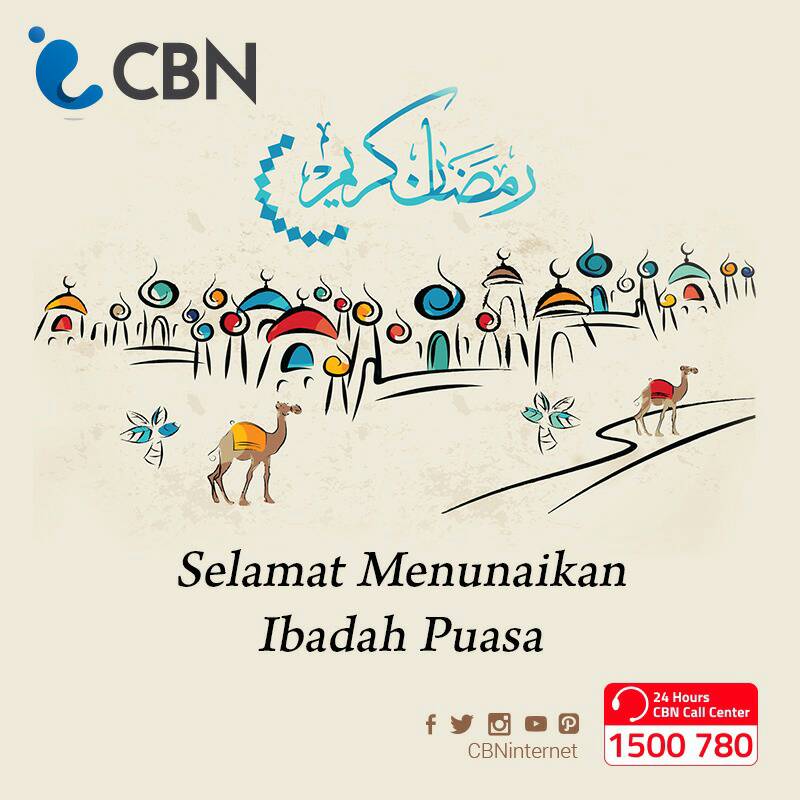 di_cbn's tweet photo. Marhaban ya Ramadhan Manajemen &amp; Staff #CBNinternet mengucapkan selamat menunaikan ibadah puasa bagi yg menjalankan. https://t.co/oAHpFIvYUt