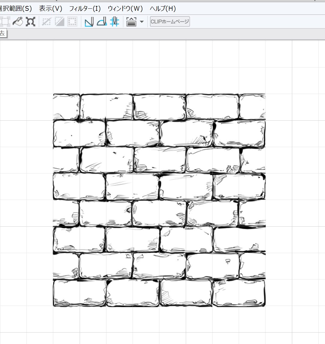 吉村拓也 イラスト講座 レンガ建築物を描く時 建物の外枠を描く 自作のレンガの素材を貼る レンガの建物出来る 5分ほど アナログで描くと1時間はかかる Clip Celsys Clip Studio