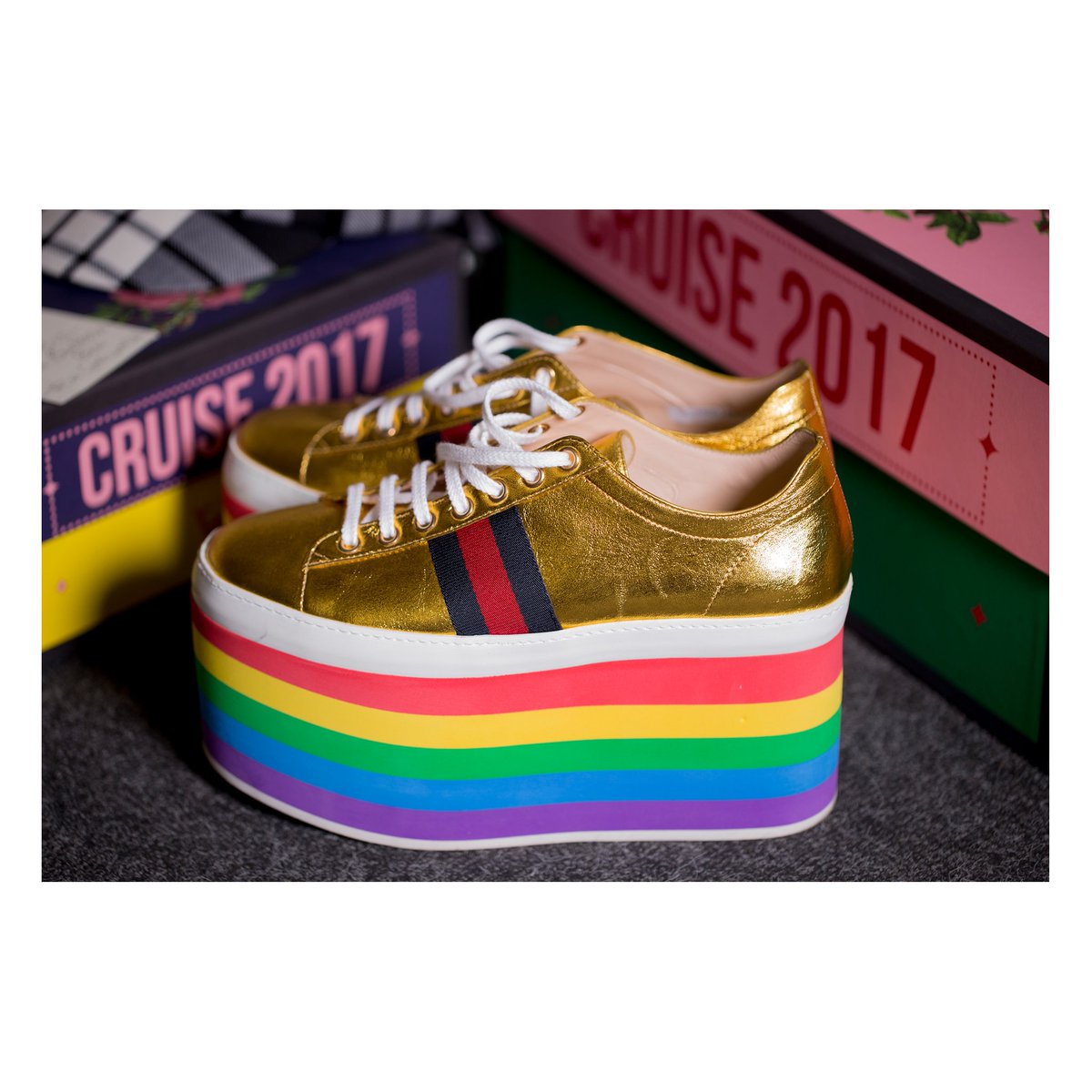 gucci platform rainbow shoes