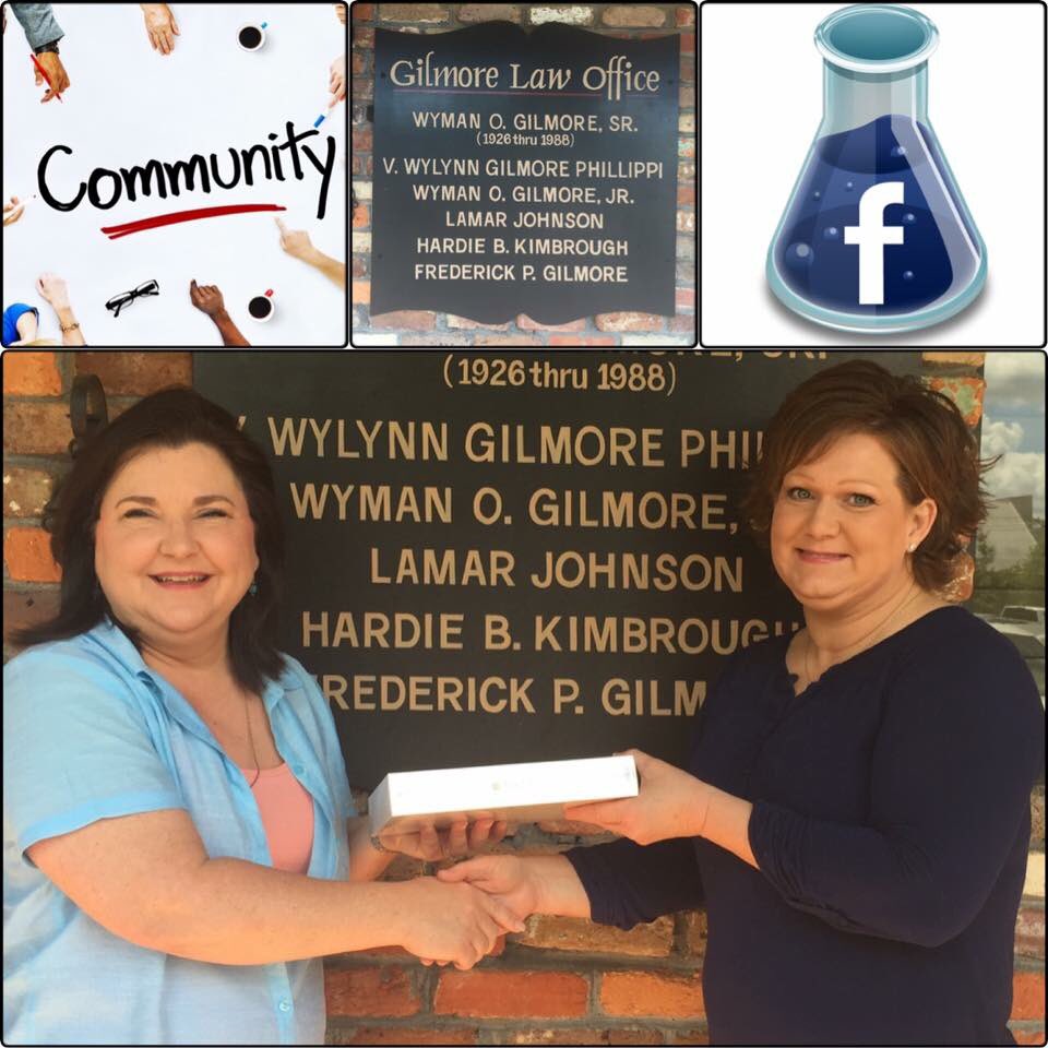 Congratulations Rhonda Moseley our winner of the iPad! Thank you Gilmore Law Firm for donation and presentation!