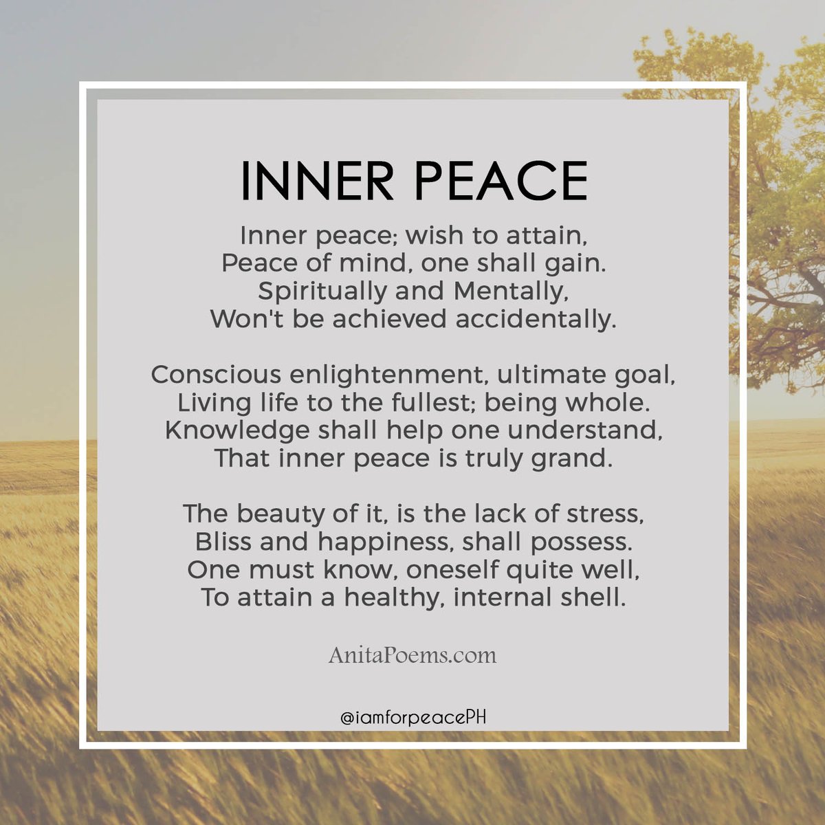 iamforpeacePH's tweet photo. Have you found your inner peace?
#PoemsofPeace https://t.co/URX24DkZ7K