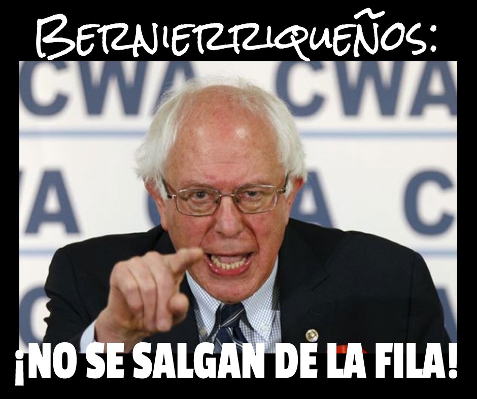 PRForSanders's tweet photo. No se salgan de las filas! #BerniePR https://t.co/4bK6n5gr69
