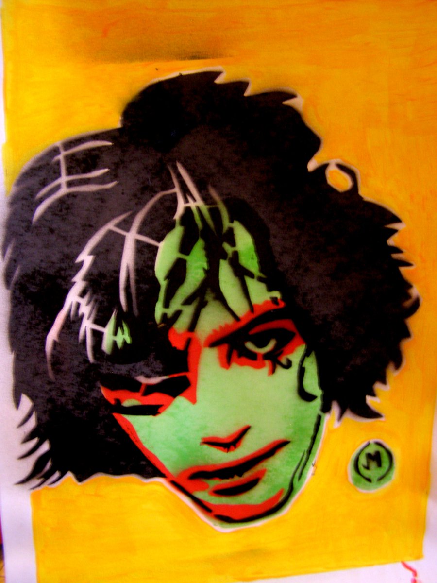 cartoonneros's tweet image. Syd Barrett Stencil.