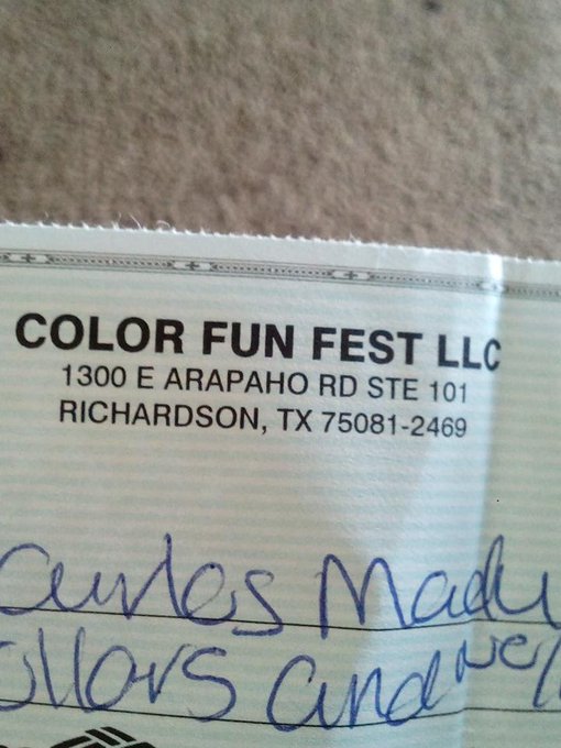 S/o to the Color Fun Fest for cutting that check last night https://t.co/VNnYIR8Ju2<a href="/tag/dontdomelikethat"class="tags"><span>#dontdomelikethat</span></a>