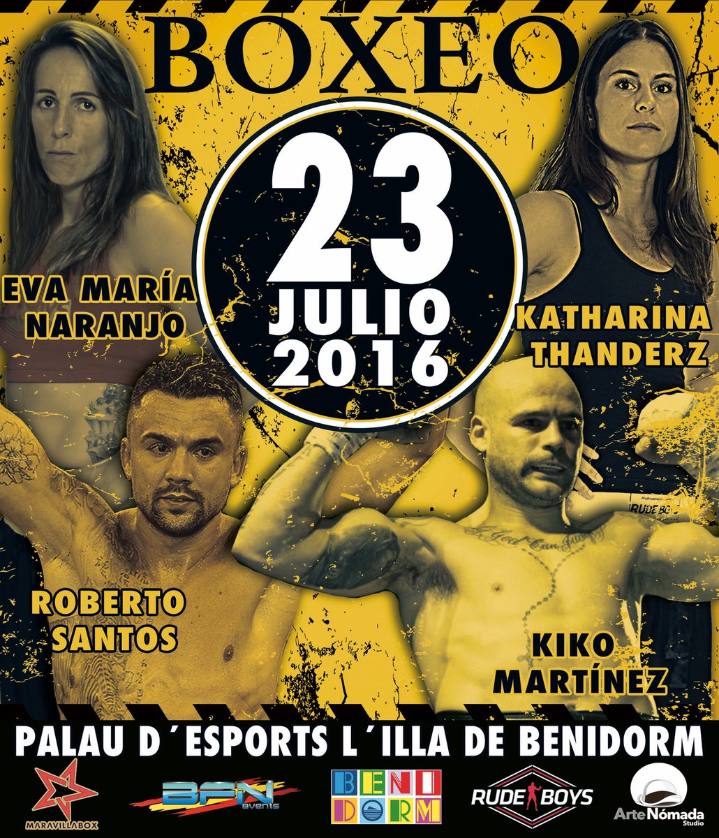 KickBenidorm's tweet photo. Cartel de lujo. @RobertoSantosL3 @MartnezKiko @Evamaengho @maravillabox https://t.co/Pcz5DEAeC9