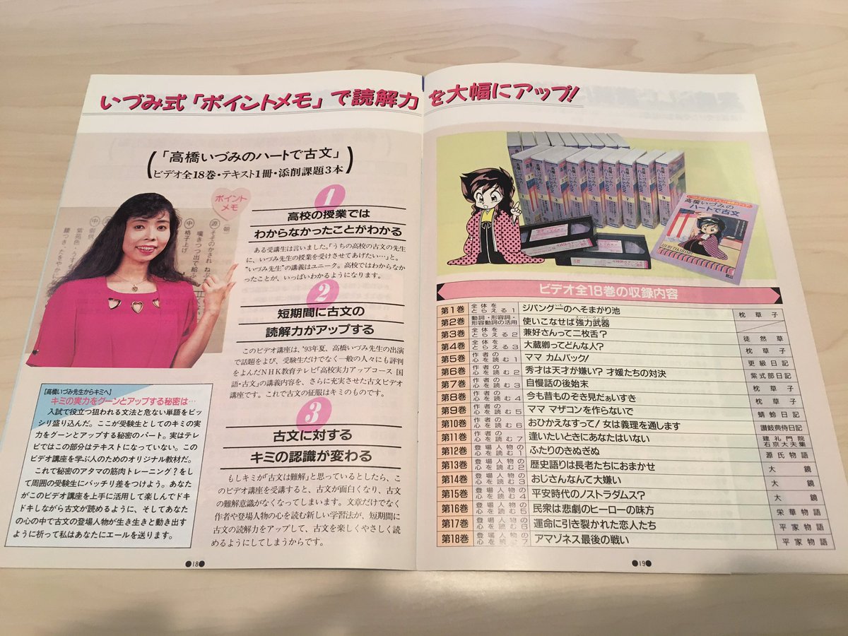 本日のパンフ】 1996年度・駿台ビデオ講座。 高橋善昭先生・奥井潔先生