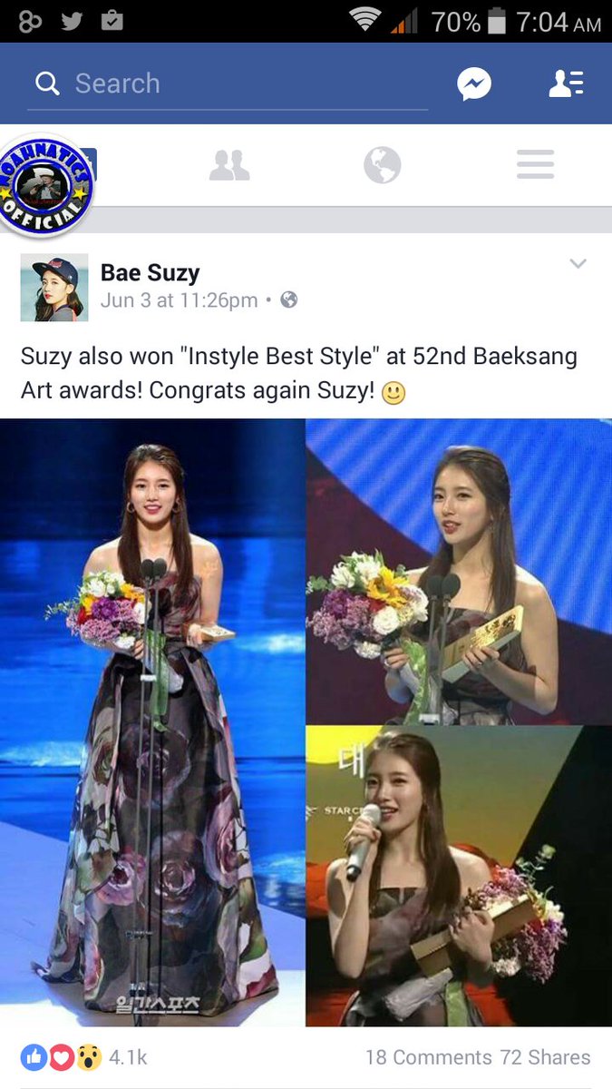 onlyqueen2016's tweet photo. "MOST POPULAR FEMALE ARTIST" isa png award .😁52nd Baeksang Art Awards.Congrats.BAE KO😍😘 https://t.co/z8tFGSRO94