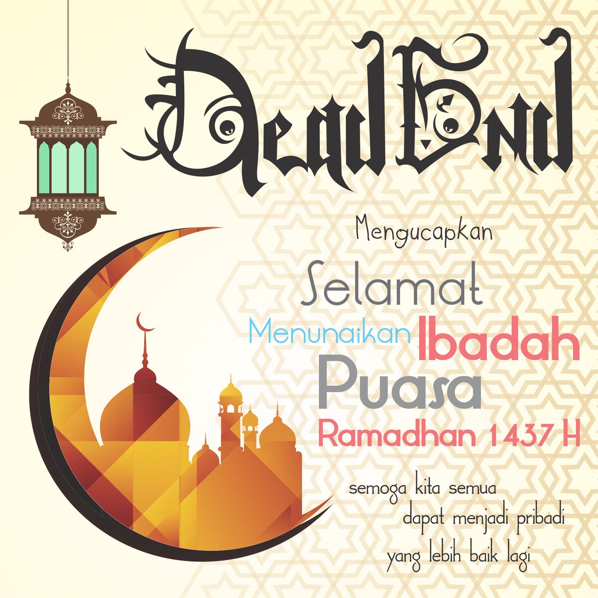 Marhaban ya ramadhan..
Selamat menjalankan ibadah puasa ramadhan 1437 H teman" semua :)