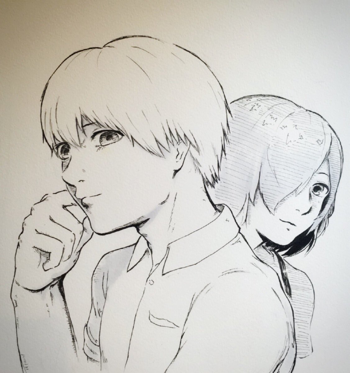 #東京喰種版深夜の真剣お絵かき60分一本勝負
東京喰種といえばこの二人だなやっぱり 