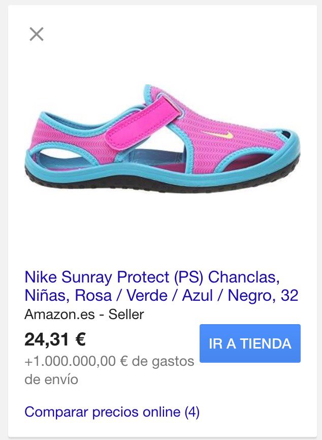 matadation's tweet photo. Gastos de envío. Si luego no las quiero, sólo me devuelven los 24,31€?
El millón € lo pierdo?#GoogleShopping #Amazon https://t.co/QKCmpVksF5