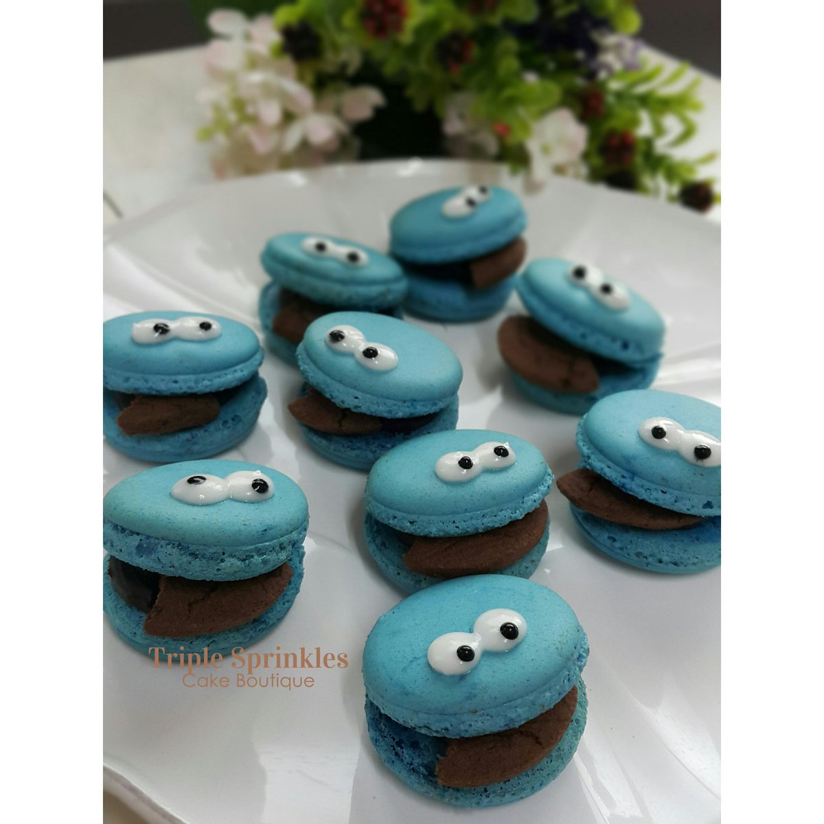 pink_pegaga's tweet photo. Making these #cute #cookiemonster #macarons for my nieces. #fancymacarons #kawai #sesamestreet #foodarts https://t.co/Vj3SaxSig6