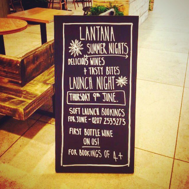 Lantana Summer Nights starts Thursday 9th June ☀️🎉🍾 First bottle of wine on us for bookings of 4 or more.