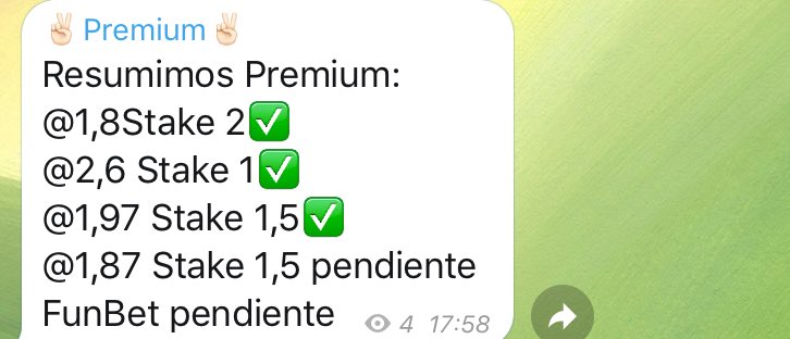 moneypicksV's tweet image. 👇🏻FREE Y PREMIUM DE HOY👇🏻
@moneypicksV es mi telegram.
telegram.me/moneypick mi canal Free
✅