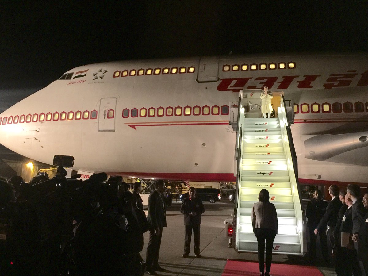 PM <a href="/narendramodi/">Narendra Modi</a> lands in Geneva, marking the start of his Switzerland visit.