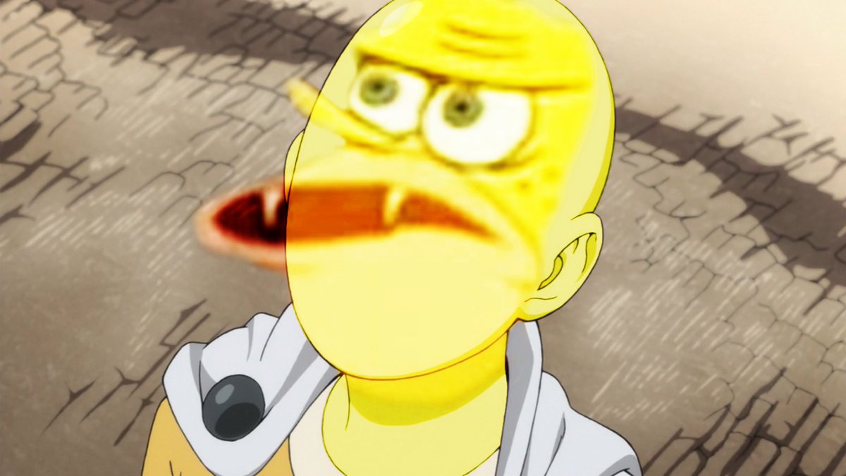 superscioli's tweet photo. When your enemy doesn't die with one punch @spongegarmemess @CavemanReacts @cavemanbobmeme #primitivesponge #opm https://t.co/JOsaDbFYiY