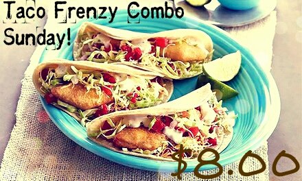 Don't let dreams be dreams. Come get your frenzy combo of any 3 tacos, chips with dip, and a 21oz drink. #TDM #food
