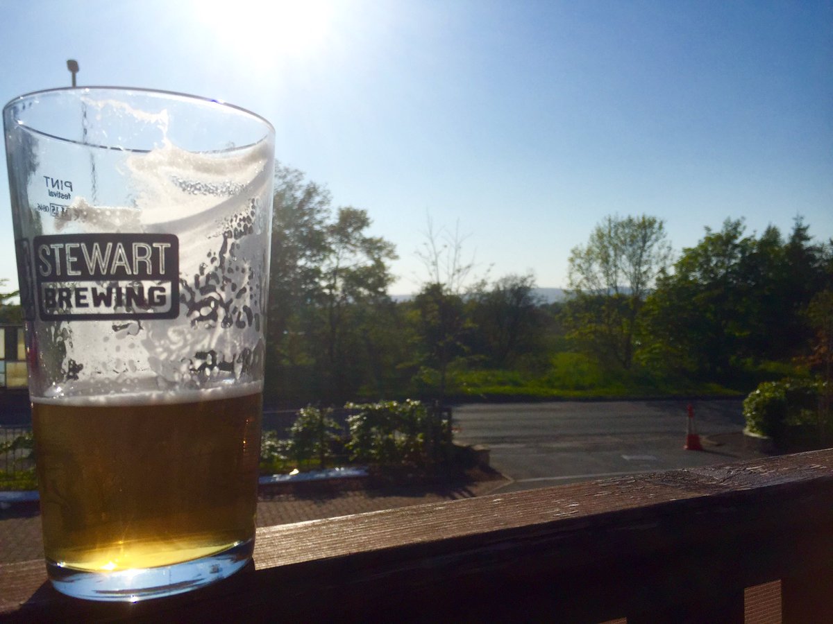 Enjoying the view of the Pentlands and the the Pentland IPA. #stunning <a href="/StewartBrewing/">StewartBrewing</a>