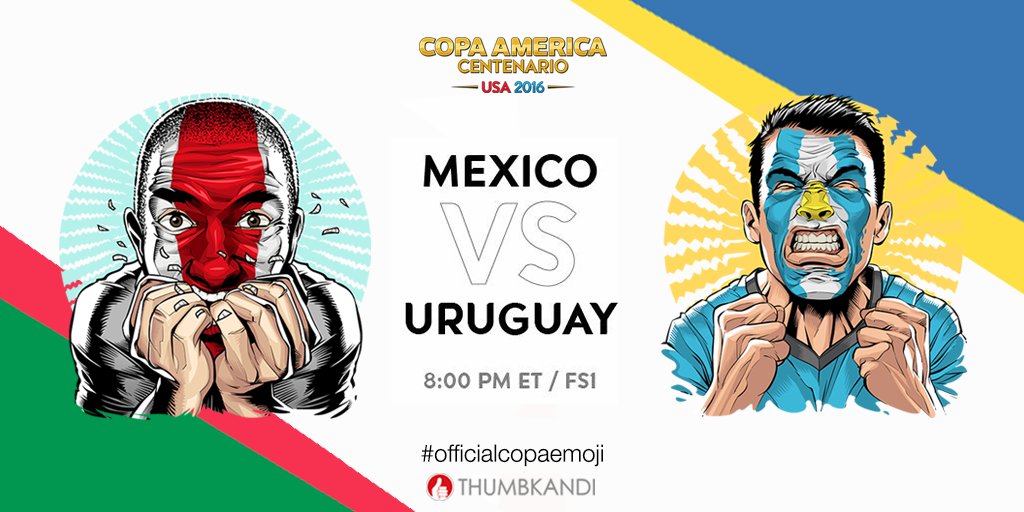 thumbkandi's tweet photo. Tonight, Mexico vs Uruguay. Get the #officialcopaemoji collection https://t.co/S4dpG9JPqO #Copa100 #CopaAmerica https://t.co/QtXeNzZni0