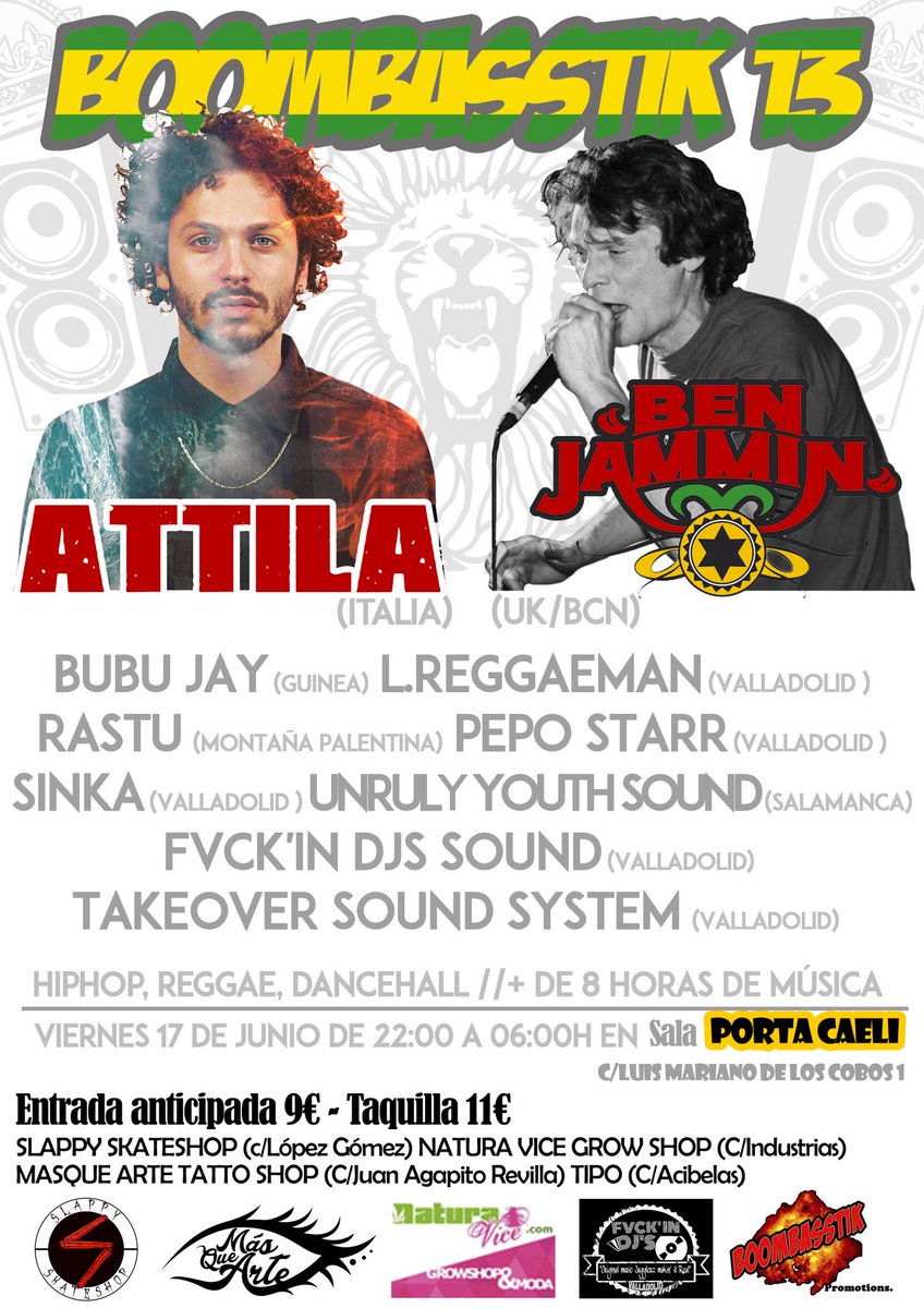 DJotaPe's tweet image. BOOMBASSTIK13 YA ESTA AQUI!!DIA17 Rematamos la temporada con 2 grandes! @attilamuzic y #BenjamminUk @Unruly_Youth