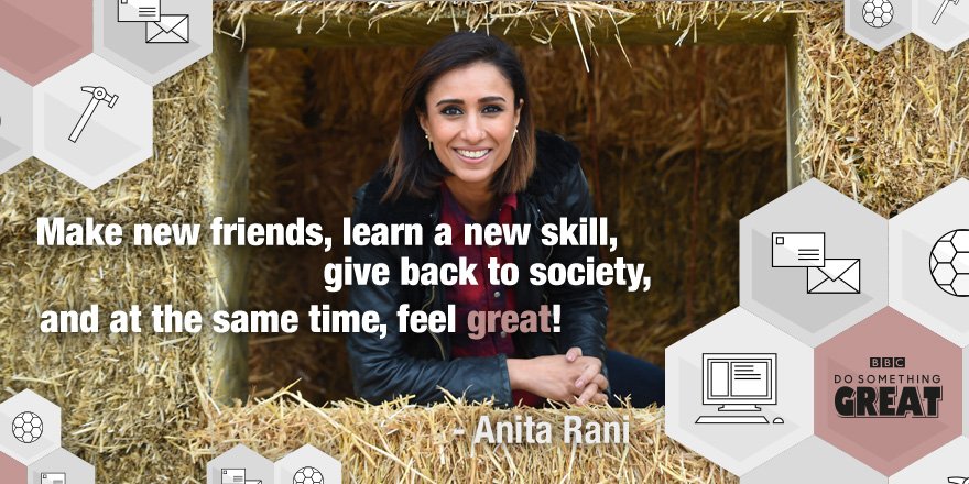 #Countryfile's <a href="/itsanitarani/">anita rani</a> on #volunteering. Find out how you could #DoSomethingGreat bit.ly/1sZ5Cgv
