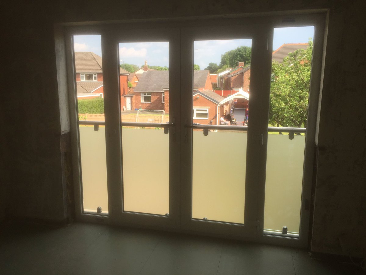 wallgatewindows's tweet image. Big transformation changing bedroom window to French doors with satin glass Juliet balcony#wallgateWindows