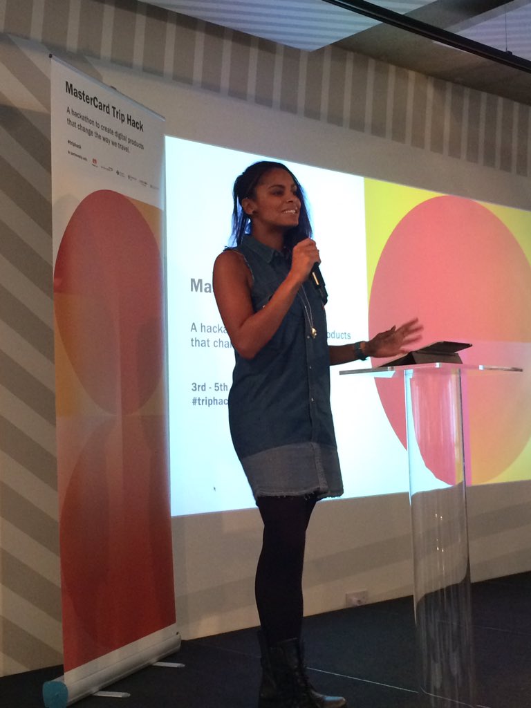 MastercardUKbiz's tweet photo. A huge thanks also to @lucyhedges for being such a brilliant MC at our hackathon this weekend #TripHack https://t.co/DwXcMXw3JM