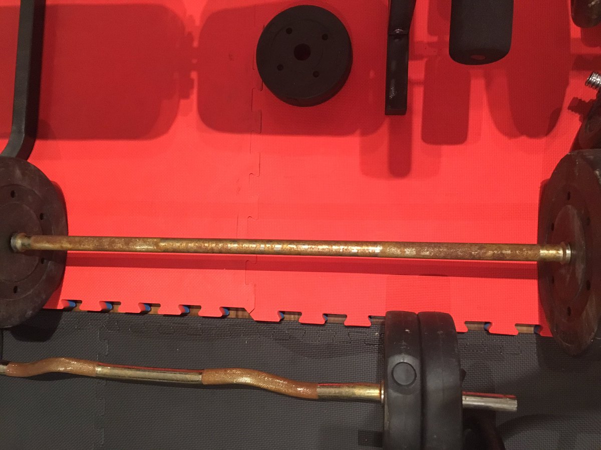 PaulBHAFC's tweet image. Time to treat myself to new bars I think! #rust #rustyweights #homegym