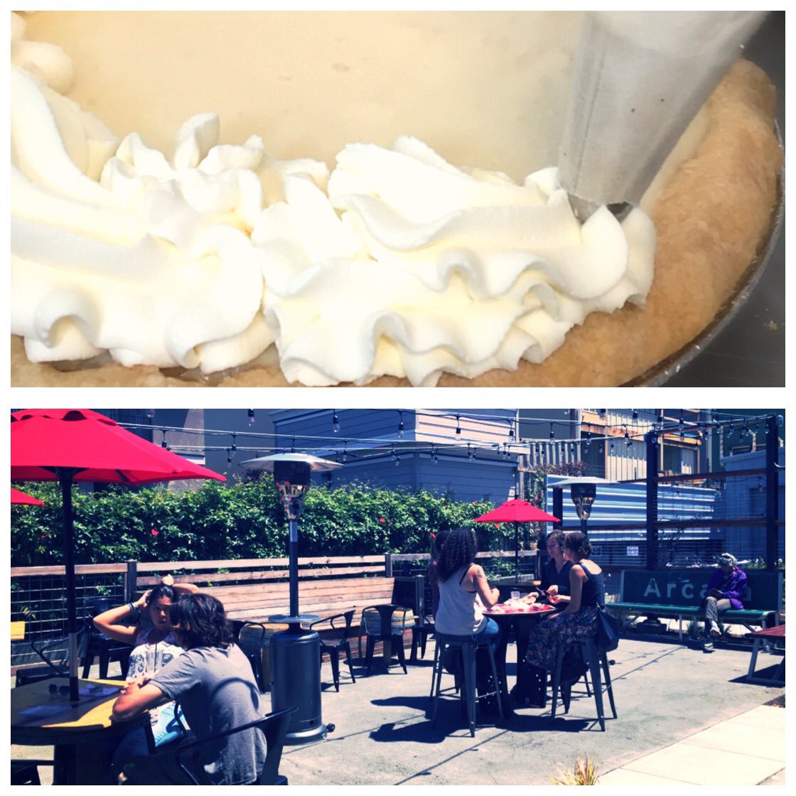 The sun is out, people are here, and the pies are waiting for you!