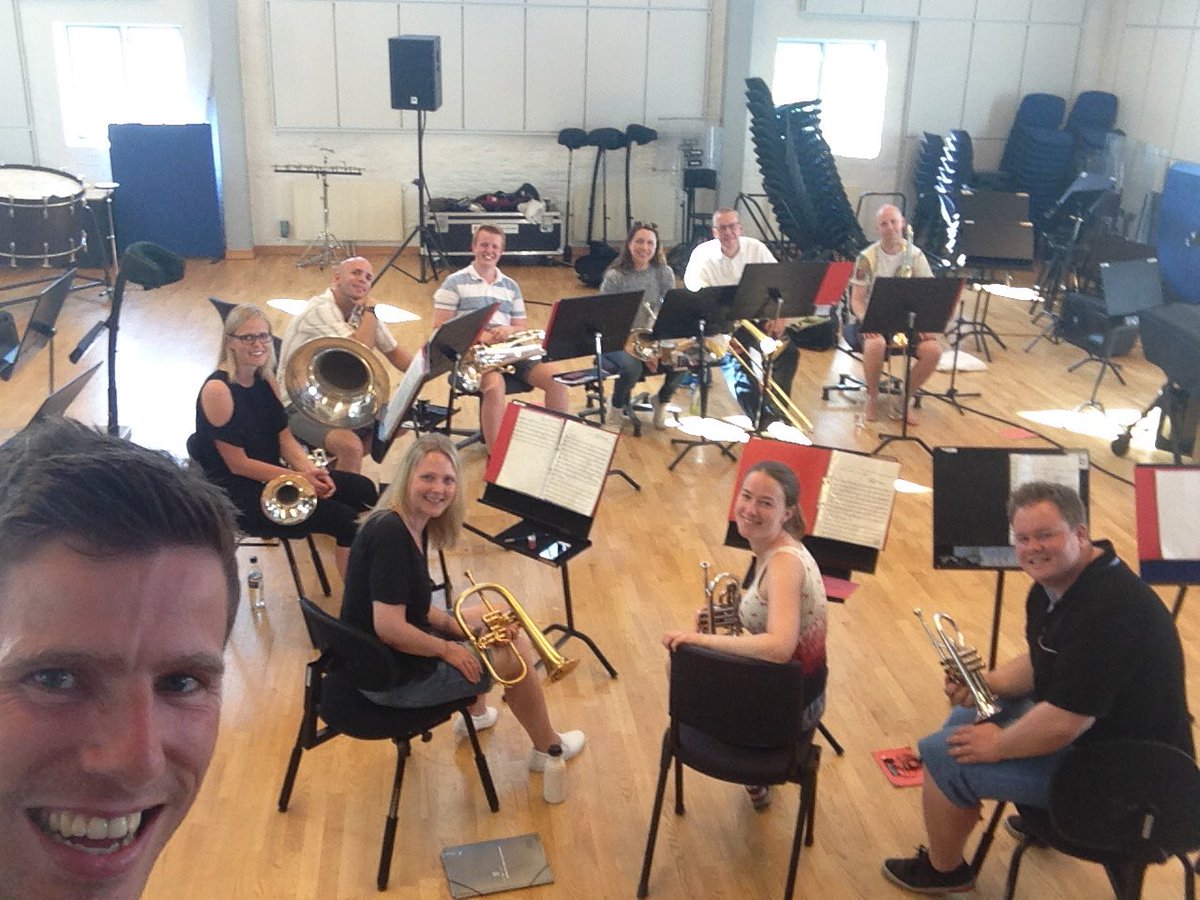 Fun playing Mr @HowardSnell1 's music today with the <a href="/ebml/">Eikanger-Bjørsvik</a> 10 piece! 😊🎶🎺