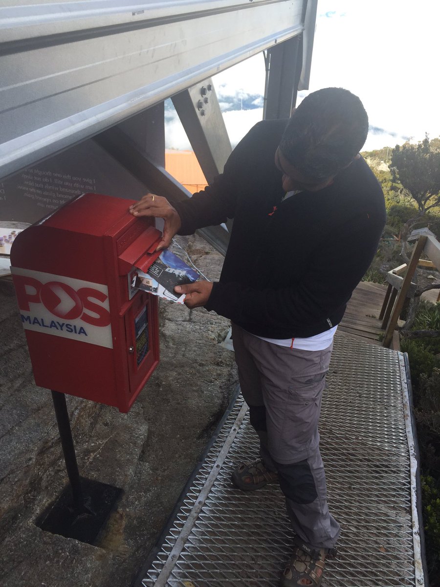 MelanieCNA's tweet photo. Jaidip sends postcards to #TKPS, his family & a pal - from #Malaysia 's highest postbox #Sabah https://t.co/bDUneRBukh