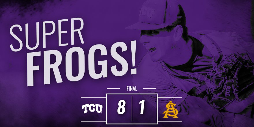 TCU_Baseball's tweet image. BACK TO THE SUPERS! FROGS WIN!! #TCU will make its 6th trip in the last eight years to the NCAA Super Regionals!