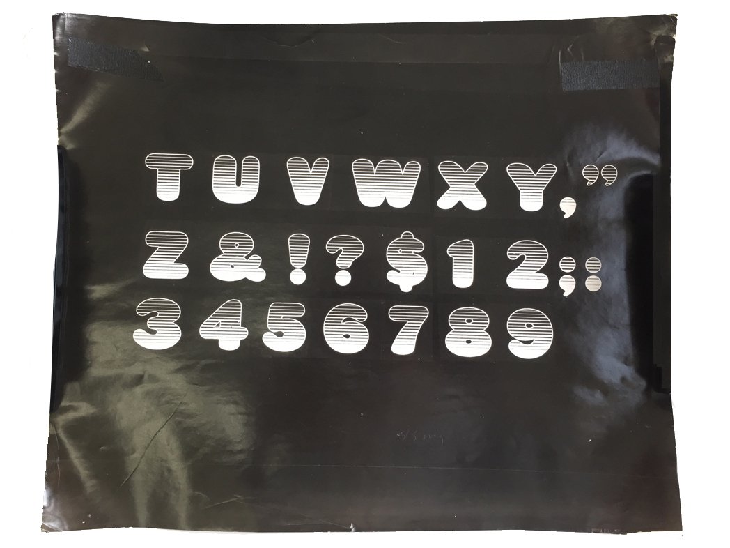 ChwastAtWar's tweet photo. Get "Blimp Alphabet and Numbers 2," 1970, Photostats by @SeymourChwast + #AtWarWithWar https://t.co/59SxhqJVPM https://t.co/plDN4pkQdX